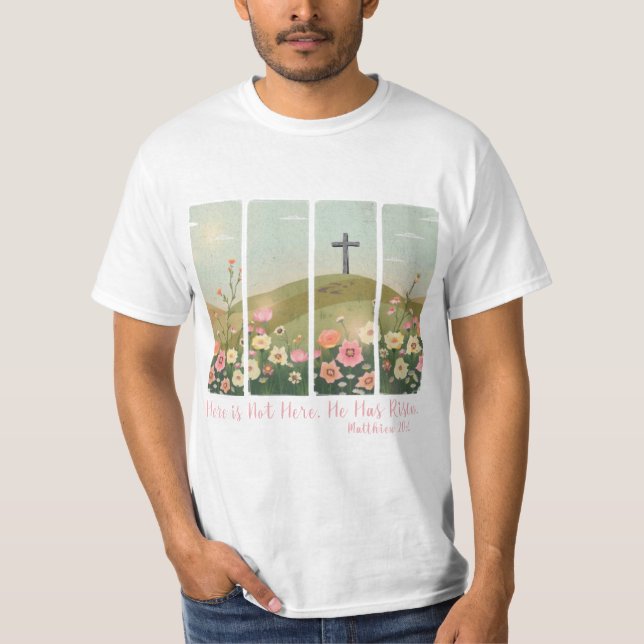 Han är Risen Shirt Påsk Christian Kor T (Framsida)