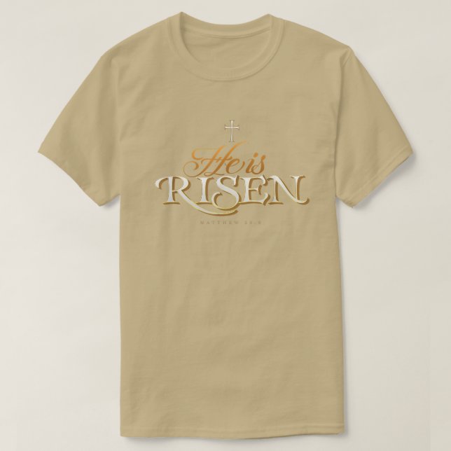 Han är RisenEaster Jesus 87 T Shirt (Design framsida)