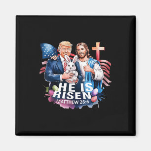 Han är riserad Jesus Lusnyj Trump oss Flagga Lyckl Magnet