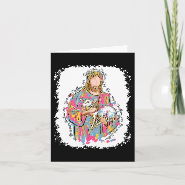 Han är riserad Jesus och Lamb Gud Glad påsk Kristu Kort (Framsida)