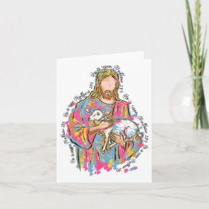 Han är riserad Jesus och Lamb Gud Glad påsk Kristu Kort