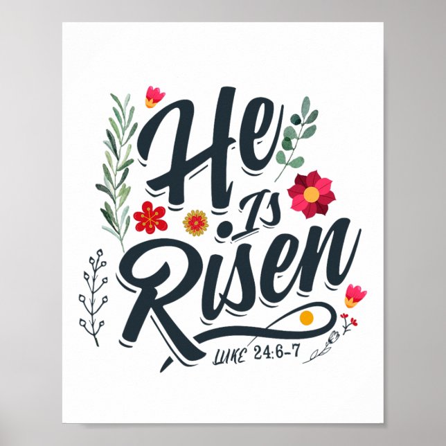 Han är riserad Religiösa Påsk Shirt Ressurecension Poster (Framsidan)