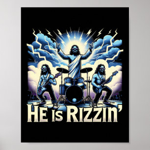 Han är Rizzande Kristet Band Jesus Har Rizzat Upp Poster