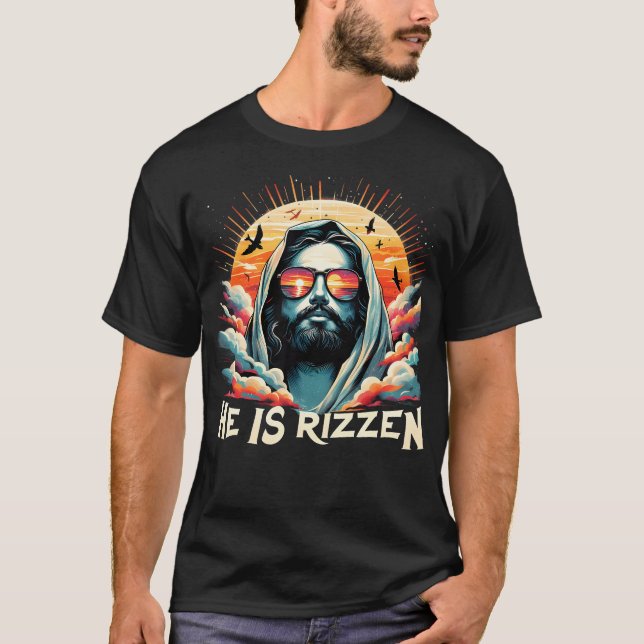 Han är Rizzen Christian tror på Rizzen Retro T Shirt (Framsida)