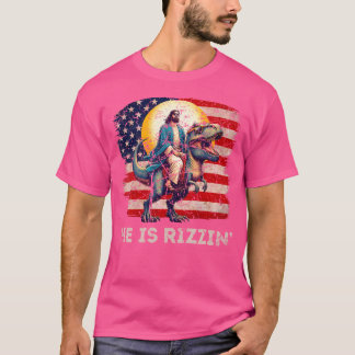 Han är Rizzen Jesus har Rizzen Retro Christian Din T Shirt