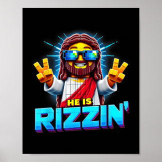 Han är Rizzen Jesus har Rizzen Retro Christian Pix Poster