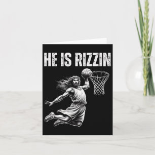 Han är Rizzin Bysketbyll Jesus Påsk Christian Kort