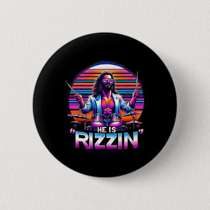 Han är Rizzin Jesus har Rizzen Funny Påsk Kristus Knapp