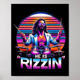 Han är Rizzin Jesus har Rizzen Funny Påsk Kristus Poster