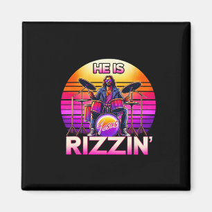 Han är Rizzin Jesus har Rizzen Retro Christian och Magnet