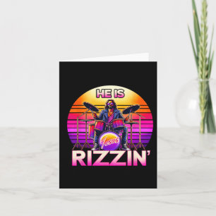 Han är Rizzin' Jesus har Rizzen Retro Kristet Nd Kort
