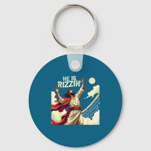 Han är Rizzin Jesus Meme Citat T-Shirt Rolig Volle Nyckelring