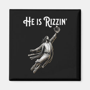 Han är Rizzin Jesus som spelar Baseball Roligt Spo Magnet