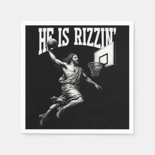 Han är Rizzin Lusnyj Jesus Basketball Påsk Dag Pappersservett