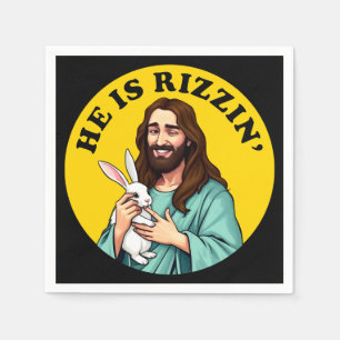 Han är Rizzin Lusnyj Jesus Christian Påsk Dag Pappersservett