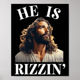Han är Rizzin - Lusnyj Jesus Christian Påsk säger Poster