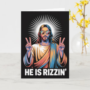 Han är Rizzin' Påskkort  Rolig Gen Z Kristna Kort