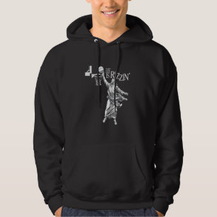 Han är Rizzin rolig Jesus basket meme retro påsk Hoodie