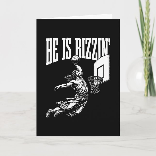 Han är Rizzin rolig Jesus Sketll Meme påsk Kristus Kort (Framsida)
