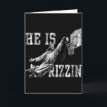Han är Rizzin rolig kristen basket meme påsk Kort<br><div class="desc">Han är Rizzin rolig kristen basket meme påsk</div>