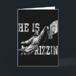 Han är Rizzin rolig kristen basket meme påsk Kort<br><div class="desc">Han är Rizzin rolig kristen basket meme påsk</div>