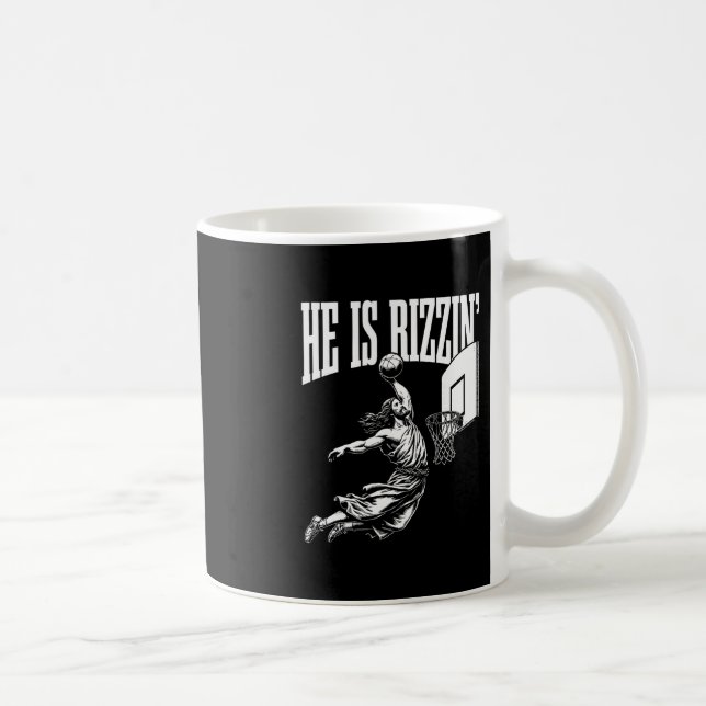 Han är Rizzin rolig påsk Rizz Meme Sketll  Kaffemugg (Höger)