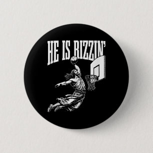 Han är Rizzin Roligt Jesus Basketball Memb Tanktop Knapp