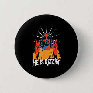 Han är Rizzin Roligt Jesus Meme Kristet Humor Rizz Knapp