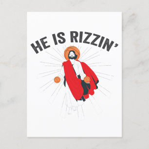 Han är Rizzin Rollig GenZ Basketboll Påsk söndag Inbjudan Vykort