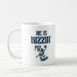 Han är Rizzins fina Jesus Basketball Memb Kaffemugg