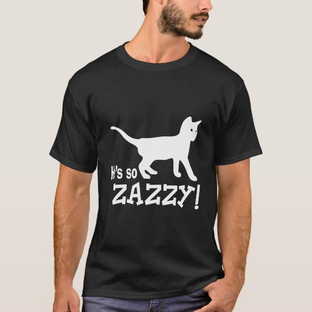 Han är så Zazzy - Cat Lover Tee (Framsida)