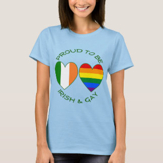 Han är stolt över att vara Irish och Gay Heart Fla Tee Shirt