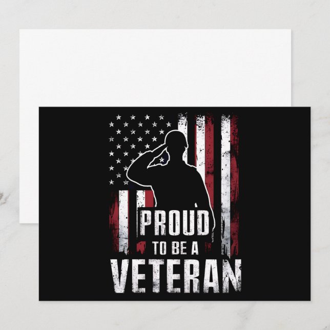 Han är stolt över att vara veteransk-dagen i USA Inbjudningar (Fram/baksida)
