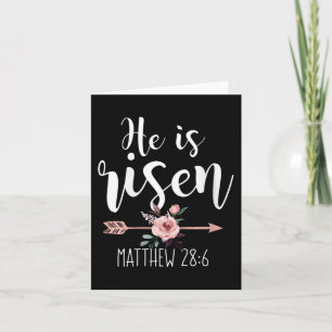 Han är uppkommen Blommigt Arrow Påsk Christian Wom Kort
