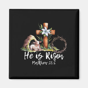 Han är upprest Får Lamb Kor Jesus Christian Easte Magnet