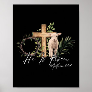 Han är upprest Får Lamb Kor Jesus Christian Easte Poster