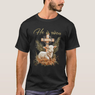 Han är upprest Får Lamb Kor Jesus Christian Easte T Shirt