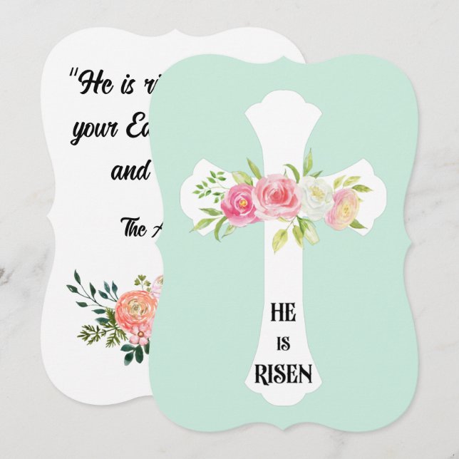 Han är upprest! Hoppas att Påsk är lycklig och väl Inbjudningar (Fram/baksida)