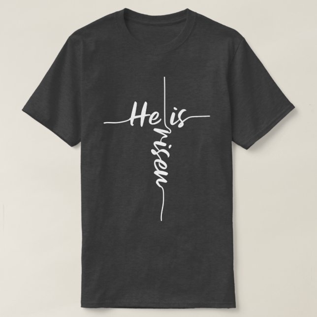 Han är uppsatt Påsk Dagen Jesus Kor Religiösa Chri T Shirt (Design framsida)