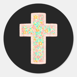 Han är uppstånden blomma glad påsk dag jesus krist runt klistermärke