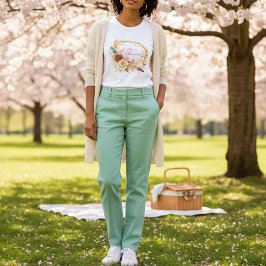 Han är Uppstånden boho blomsterkrans Påsk T Shirt
