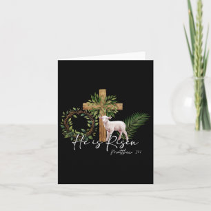 Han är Uppstånden Får Lamm Kors Jesus Kristna Påsk Kort