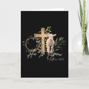 Han är Uppstånden Får Lamm Kors Jesus Kristna Påsk Kort