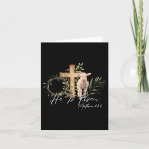Han är Uppstånden Får Lamm Kors Jesus Kristna Påsk Kort