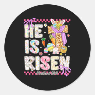 Han är uppstånden jesus kristen glad påsk kvinnor runt klistermärke