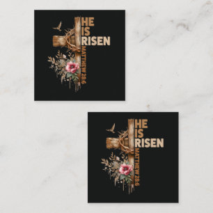 Han är Uppstånden Jesus Kristet Religiöst Påsk Fyrkantigt Visitkort