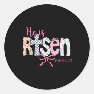 Han är Uppstånden Jesus Kristi Glädjelig Påsk Upps Runt Klistermärke