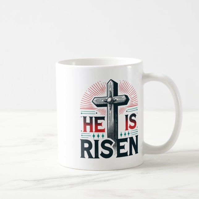 Han är Uppstånden Jesus Kristi Påskdag  Kaffemugg (Höger)