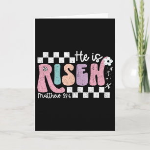 Han är Uppstånden Jesus Kristi Rutiga Design Påsk Kort
