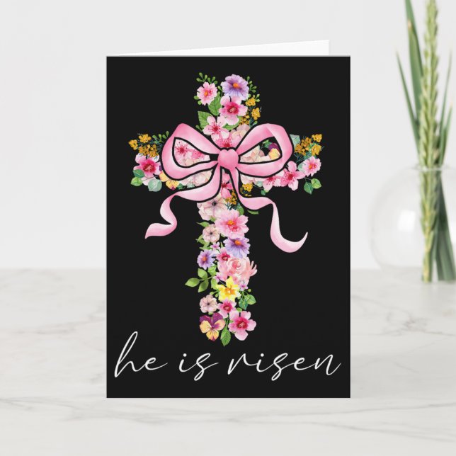 Han är uppstånden Jesus Kristna Kokett Båge Glad P Kort (Framsida)